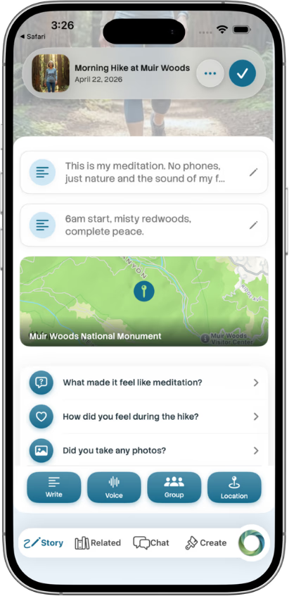 A Zibby story for a morning hike at Muir Woods, with notes, a map, and follow-up questions.