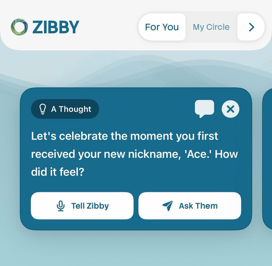 Zibby prompt asking how it felt to receive the nickname Ace